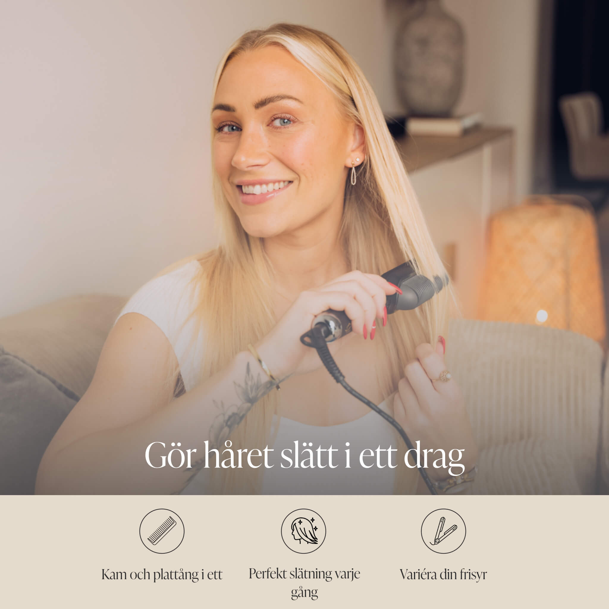 Comforth Utjämningsborste - 2-i-1 Kam och Plattång