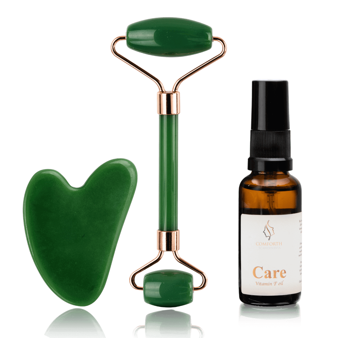 Gua Sha Set + Vitamin F-olja